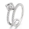 Thumbnail Image 4 of J'Lure Square-Emerald Step-Cut Lab-Grown Diamond Spiral Engagement Ring 1-3/8 ct tw 18K White Gold