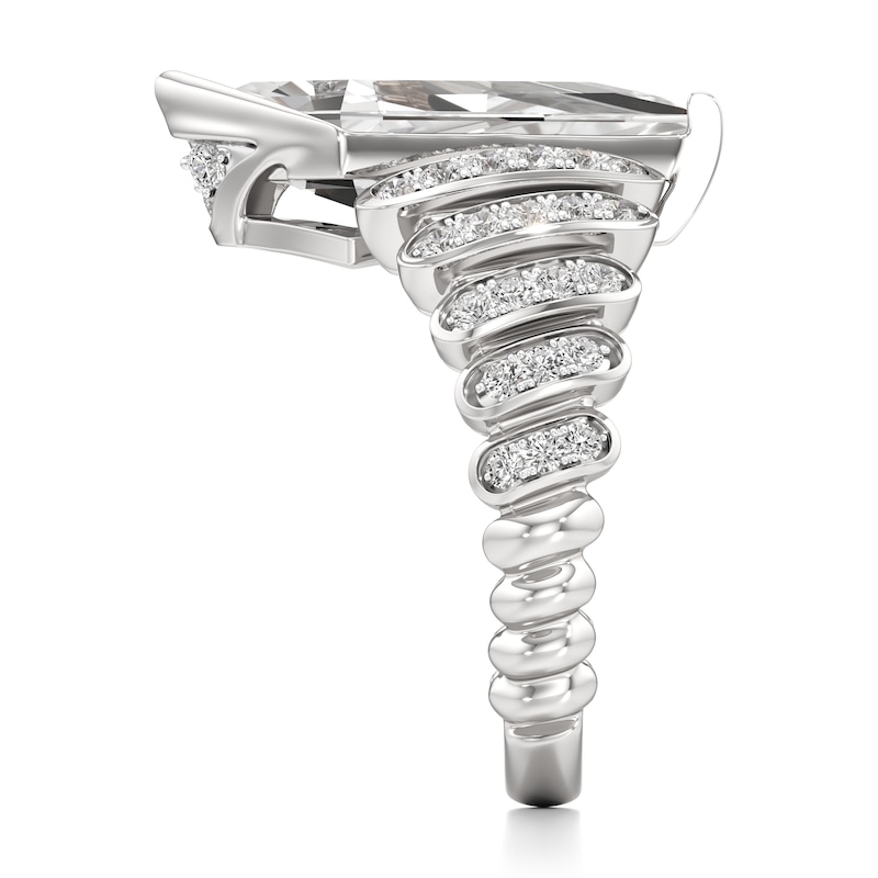 Main Image 3 of J'Lure Kite Step-Cut Lab-Grown Diamond Engagement Ring 3-1/2 ct tw 18K White Gold