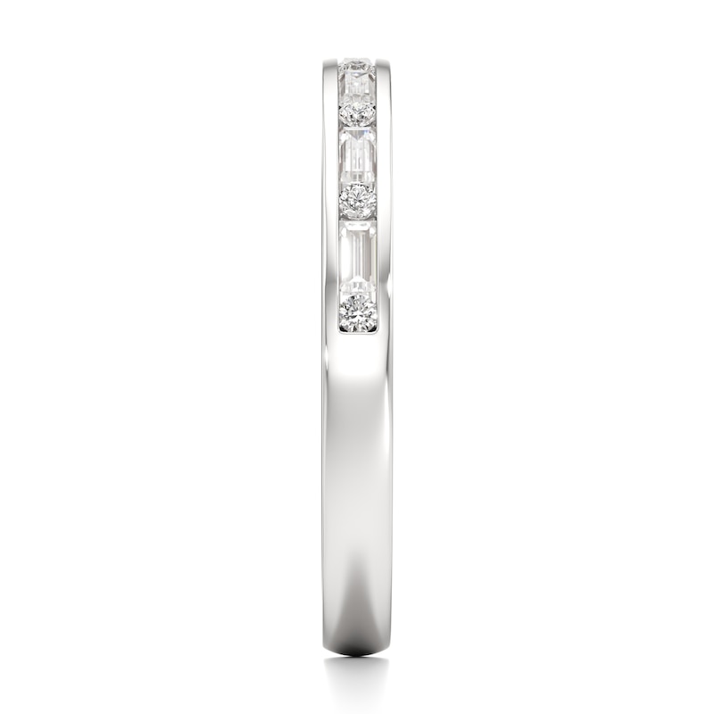 Main Image 3 of J'Lure Baguette & Round-Cut Lab-Grown Diamond Wedding Band 1/3 ct tw 18K White Gold