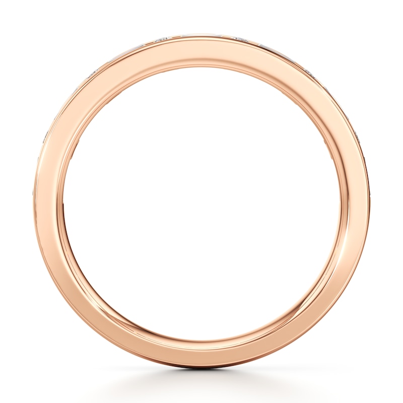 Main Image 2 of J'Lure Baguette & Round-Cut Lab-Created Diamond Wedding Band 3/8 ct tw 18K Rose Gold