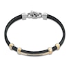 Thumbnail Image 2 of Baraka Men's Black Diamond Bracelet 1/8 ct tw Stainless Steel, Sterling Silver, Black Ion Plating & 18K Yellow Gold 7.75"