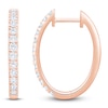 Thumbnail Image 1 of Lab-Grown Diamond Oval Hoop Earrings 1/2 ct tw 14K Rose Gold