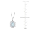 Thumbnail Image 4 of Rectangle-Cut Natural Aquamarine, Baguette & Round-Cut Diamond Pendant Necklace 1/4 ct tw 14K White Gold 18"