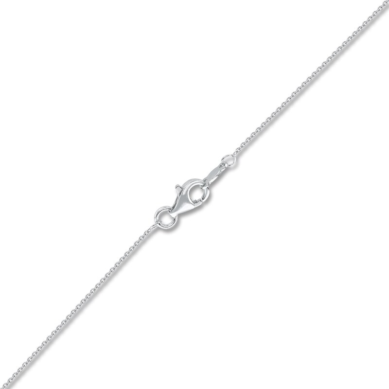 Main Image 5 of Rectangle-Cut Natural Aquamarine, Baguette & Round-Cut Diamond Pendant Necklace 1/4 ct tw 14K White Gold 18"