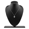 Thumbnail Image 7 of Rectangle-Cut Natural Aquamarine, Baguette & Round-Cut Diamond Pendant Necklace 1/4 ct tw 14K White Gold 18"