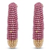 Thumbnail Image 3 of Susana Vega Torra Hoop Earrings with Plum & Gold Glass Beads