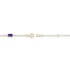 Thumbnail Image 2 of Rectangle-Cut Natural Amethyst & Diamond Station Bracelet 1/20 ct tw 10K Yellow Gold 7.25"