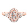 Thumbnail Image 3 of Multi-Diamond Oval Halo Promise Ring 3/8 ct tw 10K Rose Gold