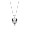 Thumbnail Image 1 of Men's Natural Black Onyx & Diamond Wolf Shield Necklace 1/4 ct tw Sterling Silver 24"