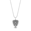 Thumbnail Image 3 of Men's Natural Black Onyx & Diamond Wolf Shield Necklace 1/4 ct tw Sterling Silver 24"