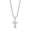 Thumbnail Image 1 of Men's Beveled Cross Necklace Stainless Steel 22"