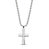 Thumbnail Image 2 of Men's Beveled Cross Necklace Stainless Steel 22"