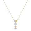 Thumbnail Image 1 of Multi-Diamond Heart Trio Drop Necklace 1/5 ct tw 10K Yellow Gold & Sterling Silver 18"