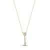 Thumbnail Image 2 of Multi-Diamond Heart Trio Drop Necklace 1/5 ct tw 10K Yellow Gold & Sterling Silver 18"