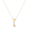 Thumbnail Image 3 of Multi-Diamond Heart Trio Drop Necklace 1/5 ct tw 10K Yellow Gold & Sterling Silver 18"