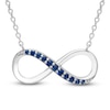 Thumbnail Image 1 of Blue Lab-Created Sapphire Infinity Necklace Sterling Silver 18"