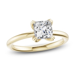 Certified Princess-Cut Diamond Solitaire Engagement Ring 1-1/2 ct tw 18K Yellow Gold (SI2/G)