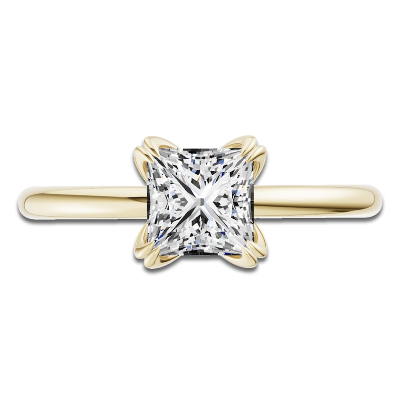 Main Image 3 of Certified Princess-Cut Diamond Solitaire Engagement Ring 1-1/2 ct tw 18K Yellow Gold (SI2/G)