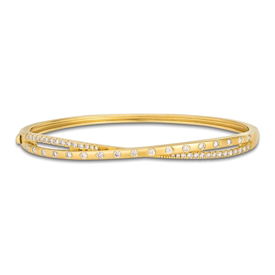 Le Vian Diamond Crossover Bangle Bracelet 1 ct tw 14K Honey Gold