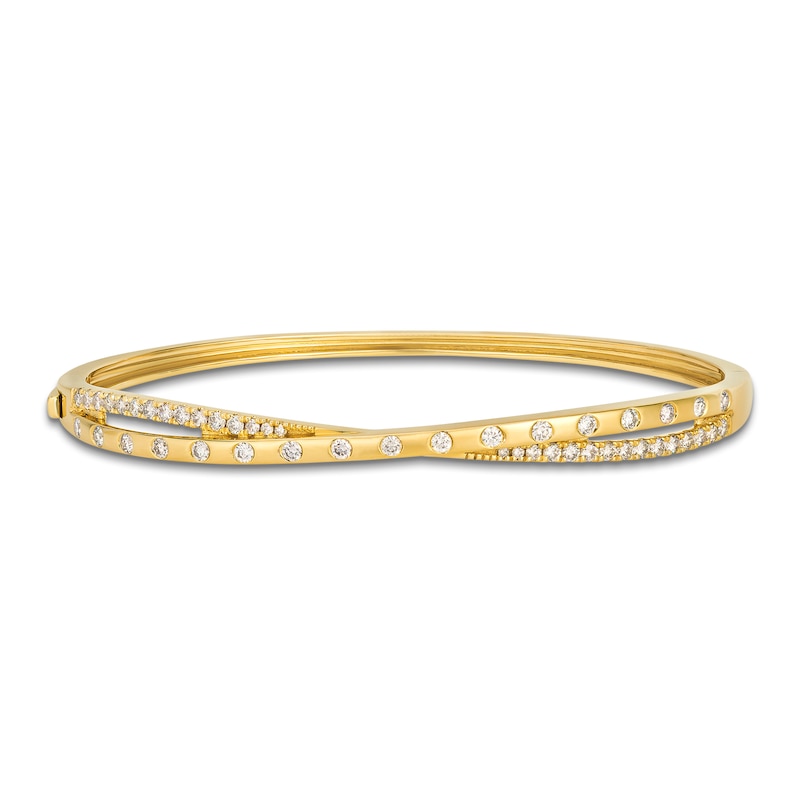 Main Image 1 of Le Vian Diamond Crossover Bangle Bracelet 1 ct tw 14K Honey Gold