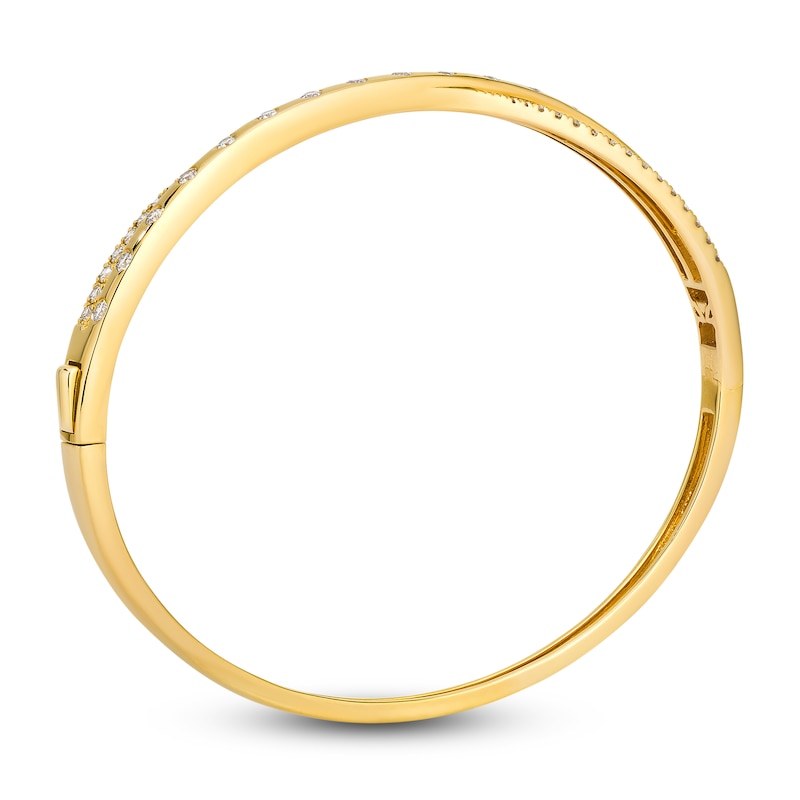 Main Image 2 of Le Vian Diamond Crossover Bangle Bracelet 1 ct tw 14K Honey Gold