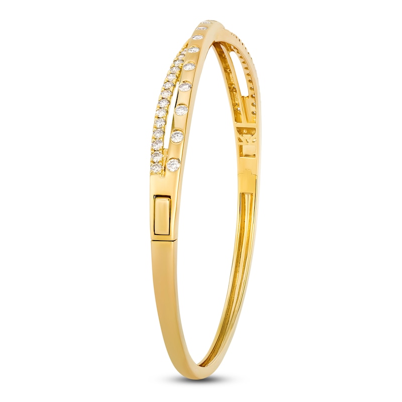 Main Image 3 of Le Vian Diamond Crossover Bangle Bracelet 1 ct tw 14K Honey Gold