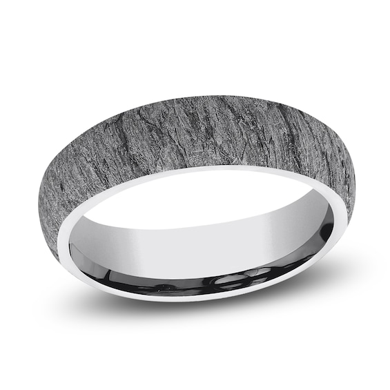 Men's Lava Rock Pattern Comfort-Fit Wedding Band Tungsten Carbide 6mm