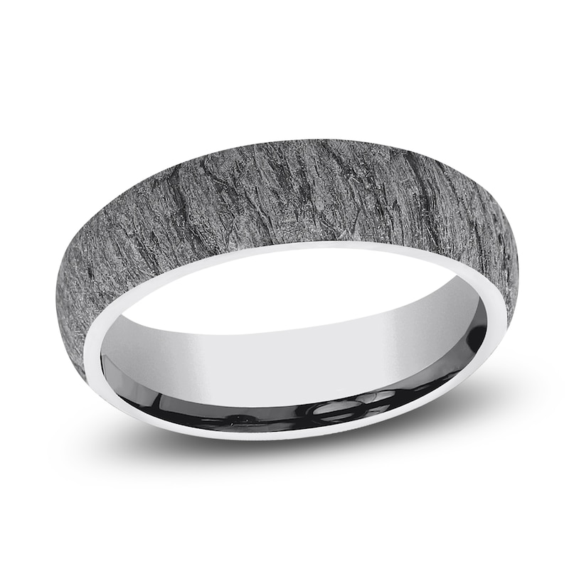 Main Image 1 of Men's Lava Rock Pattern Comfort-Fit Wedding Band Tungsten Carbide 6mm