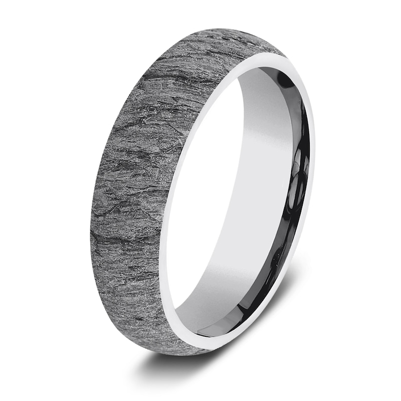 Main Image 2 of Men's Lava Rock Pattern Comfort-Fit Wedding Band Tungsten Carbide 6mm