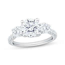 Round-Cut Lab-Grown Diamond Engagement Ring 3 ct tw 14K White Gold