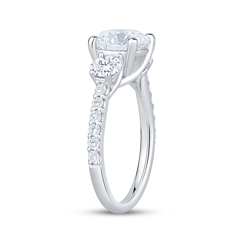 Main Image 2 of Round-Cut Lab-Grown Diamond Engagement Ring 3 ct tw 14K White Gold