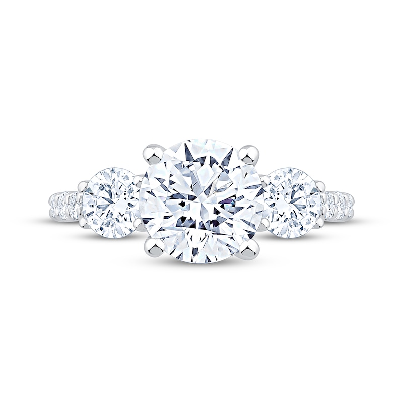 Main Image 3 of Round-Cut Lab-Grown Diamond Engagement Ring 3 ct tw 14K White Gold