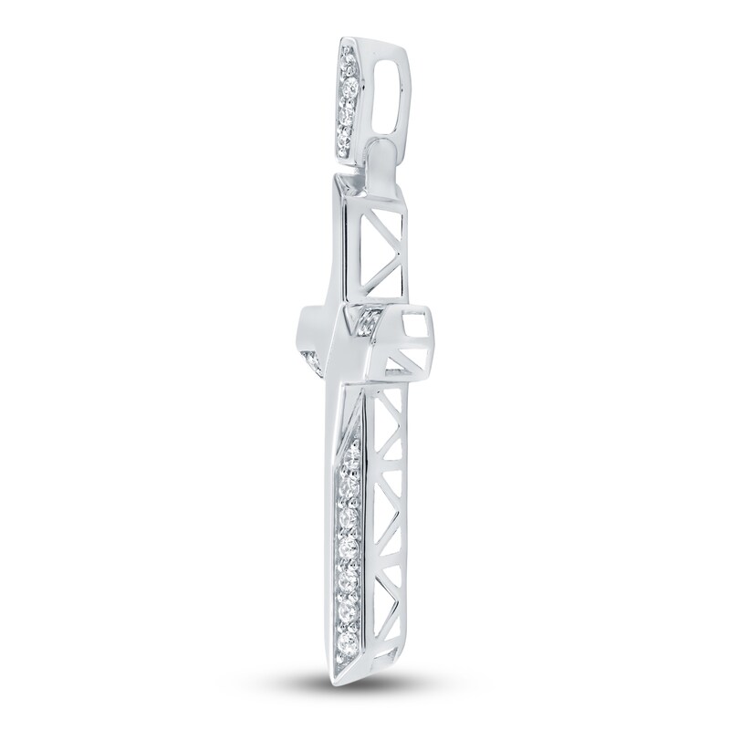 Main Image 2 of Men's Diamond Cross Charm 1/4 ct tw Sterling Silver