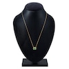 Thumbnail Image 3 of Rectangle-Cut Emerald & Diamond Accent Necklace 10K Yellow Gold 18"