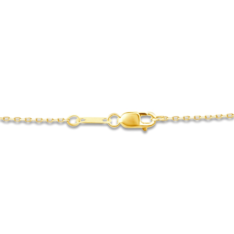 Main Image 4 of Rectangle-Cut Emerald & Diamond Accent Necklace 10K Yellow Gold 18"