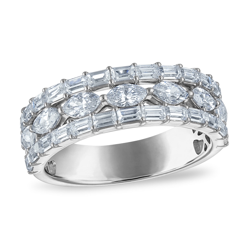 Main Image 1 of Vera Wang VOW Marquise & Baguette-Cut Lab-Grown Diamond Wedding Band 1-3/4 ct tw 14K White Gold