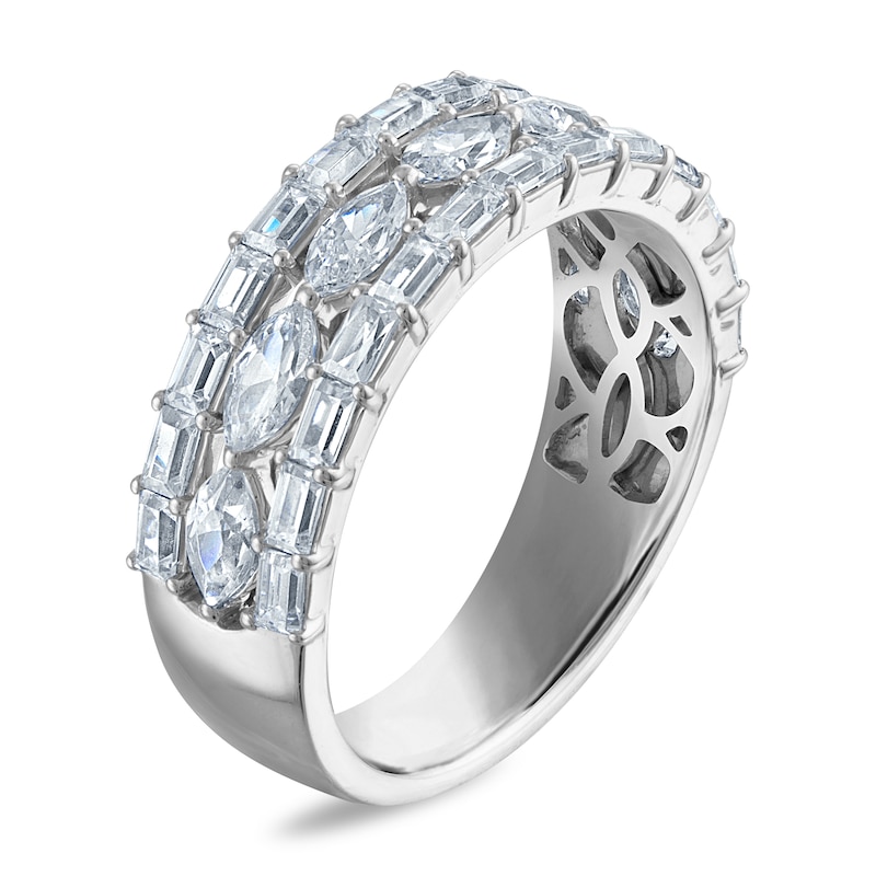 Main Image 2 of Vera Wang VOW Marquise & Baguette-Cut Lab-Grown Diamond Wedding Band 1-3/4 ct tw 14K White Gold