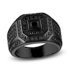 Thumbnail Image 1 of 1933 by Esquire Men's Square-Cut Black Diamond Ring 1-1/2 ct tw Black Ion-Plated Sterling Silver