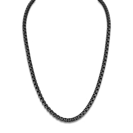 1933 by Esquire Men's Box Chain Necklace 5mm Black Ion-Plated Sterling Silver 22"