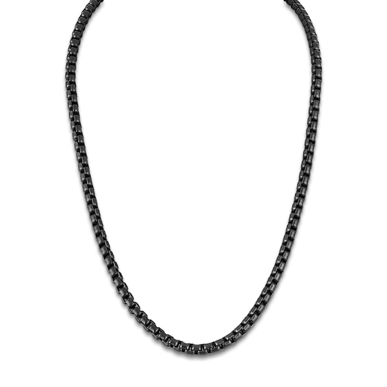 1933 by Esquire Men's Box Chain Necklace 5mm Black Ion-Plated Sterling Silver 22"