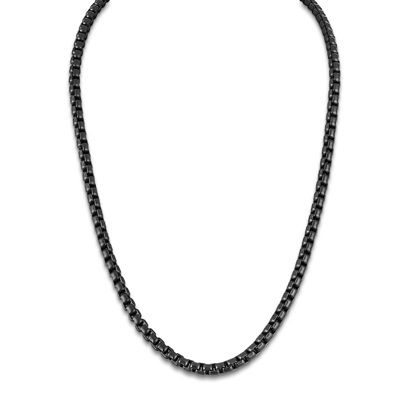 Main Image 1 of 1933 by Esquire Men's Box Chain Necklace 5mm Black Ion-Plated Sterling Silver 22"