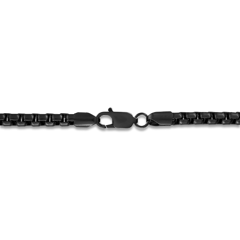 Main Image 3 of 1933 by Esquire Men's Box Chain Necklace 5mm Black Ion-Plated Sterling Silver 22"
