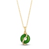 Thumbnail Image 1 of Le Vian Natural Jade & Diamond Ribbon Necklace 1/10 ct tw 14K Honey Gold 19"