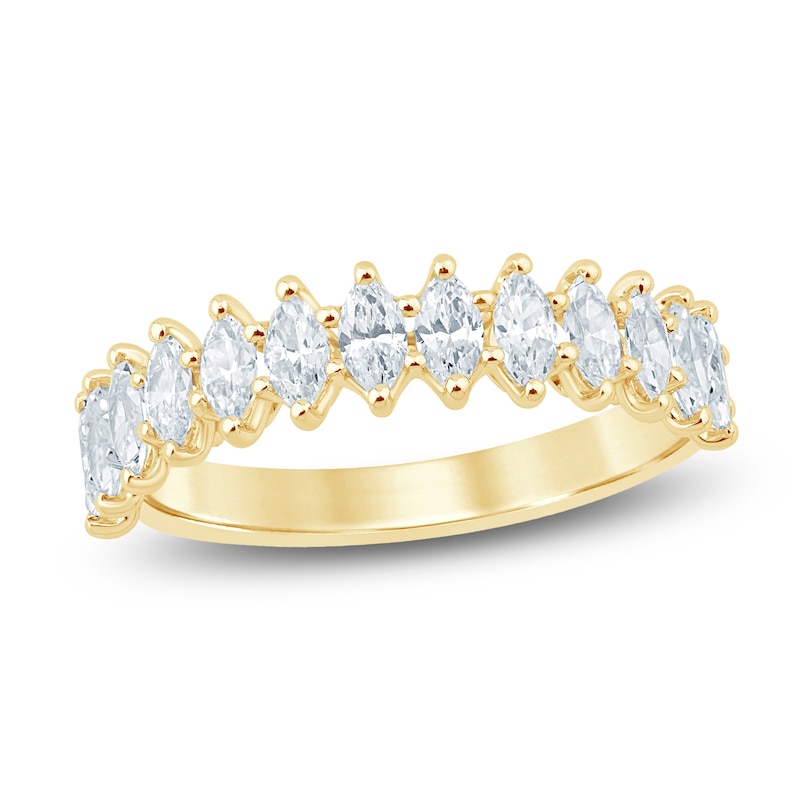 Main Image 1 of Marquise-Cut Lab-Grown Diamond Anniversary Ring 1 ct tw 14K Yellow Gold