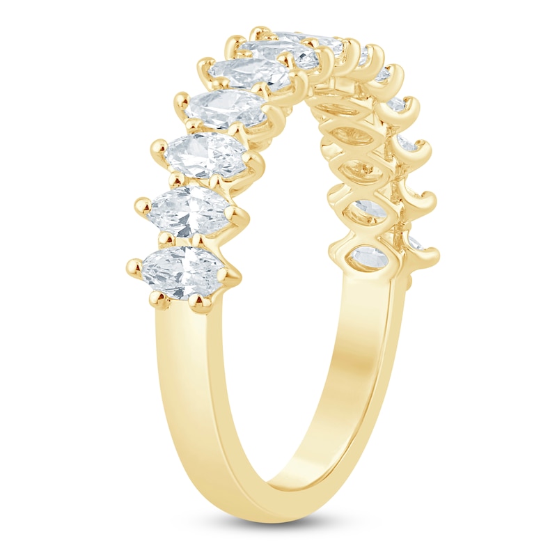Main Image 2 of Marquise-Cut Lab-Grown Diamond Anniversary Ring 1 ct tw 14K Yellow Gold