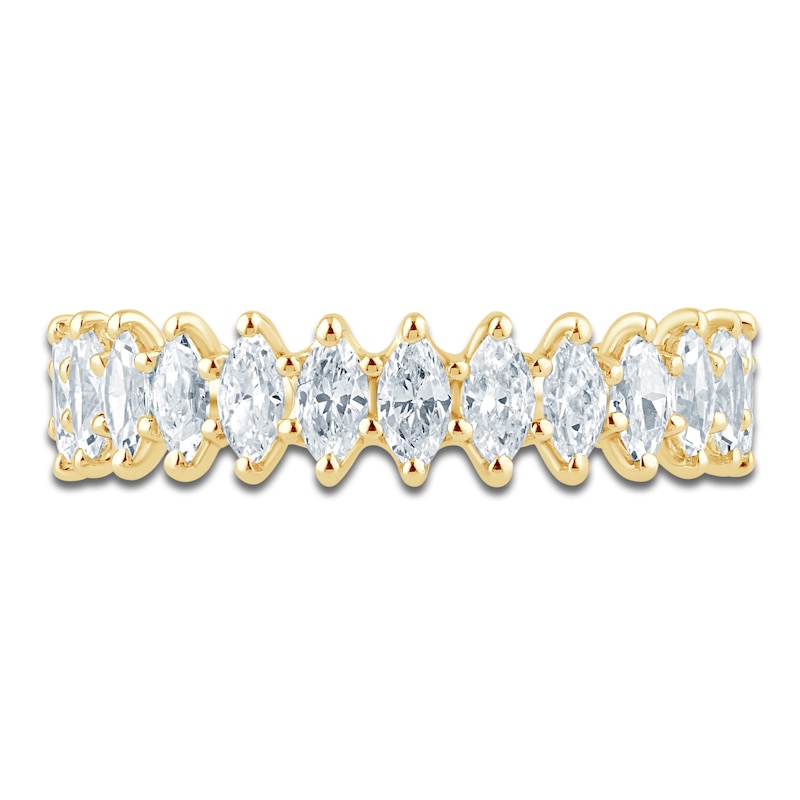 Main Image 3 of Marquise-Cut Lab-Grown Diamond Anniversary Ring 1 ct tw 14K Yellow Gold