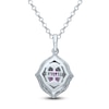 Thumbnail Image 3 of Kallati Oval-Cut Natural Pink Sapphire & Diamond Necklace 1/4 ct tw 14K White Gold 18"
