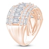 Thumbnail Image 2 of Round, Emerald & Baguette-Cut Lab-Grown Diamond Multi-Row Anniversary Ring 4 ct tw 14K Rose Gold