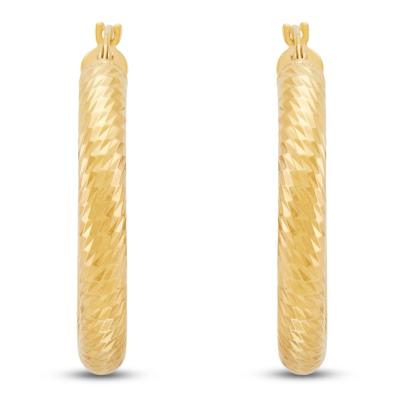 Main Image 3 of Diamond-Cut Hoop Earrings 10K Yellow Gold 20mm