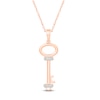 Thumbnail Image 1 of Diamond Key Necklace 1/20 ct tw 10K Rose Gold 18"